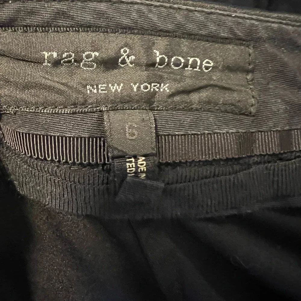 Rag & Bone Black‎ Satin Zipper Detail Pant Size 6
